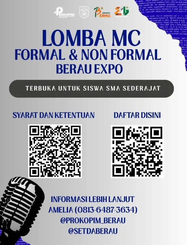 Pindai kode QR tersebut untuk melihat persayarat dan ketentuan, serta cara mendaftar sebagai peserta lomba. (IG: @prokopim_berau)