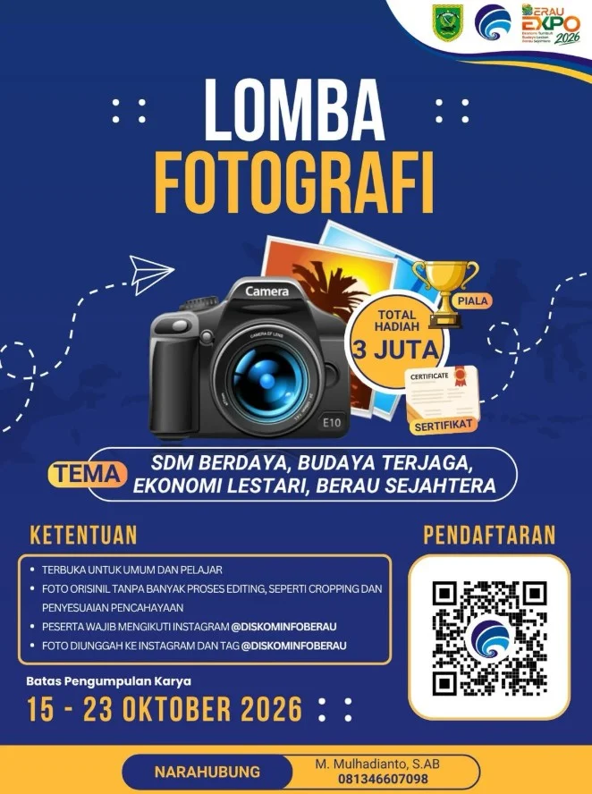 Syarat lomba fotografi Diskominfo Berau di Berau EXPO 2026. (IG: @diskominfoberau)
