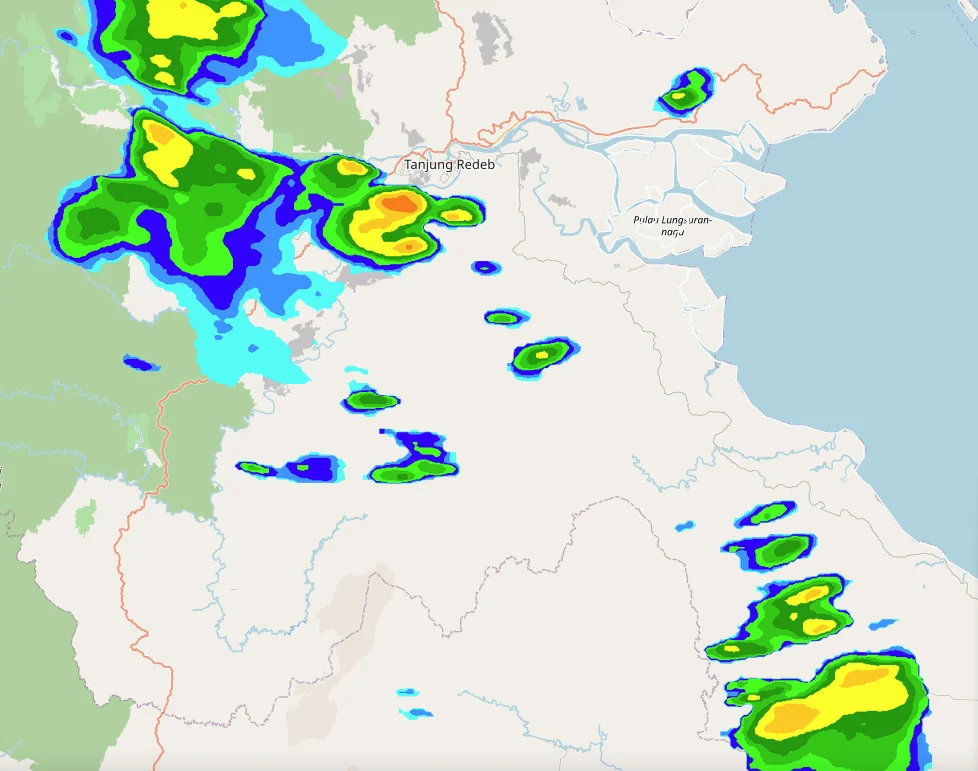 Update citra radar cuaca di Kabupaten Berau. (BMKG Stamet Kalimarau)