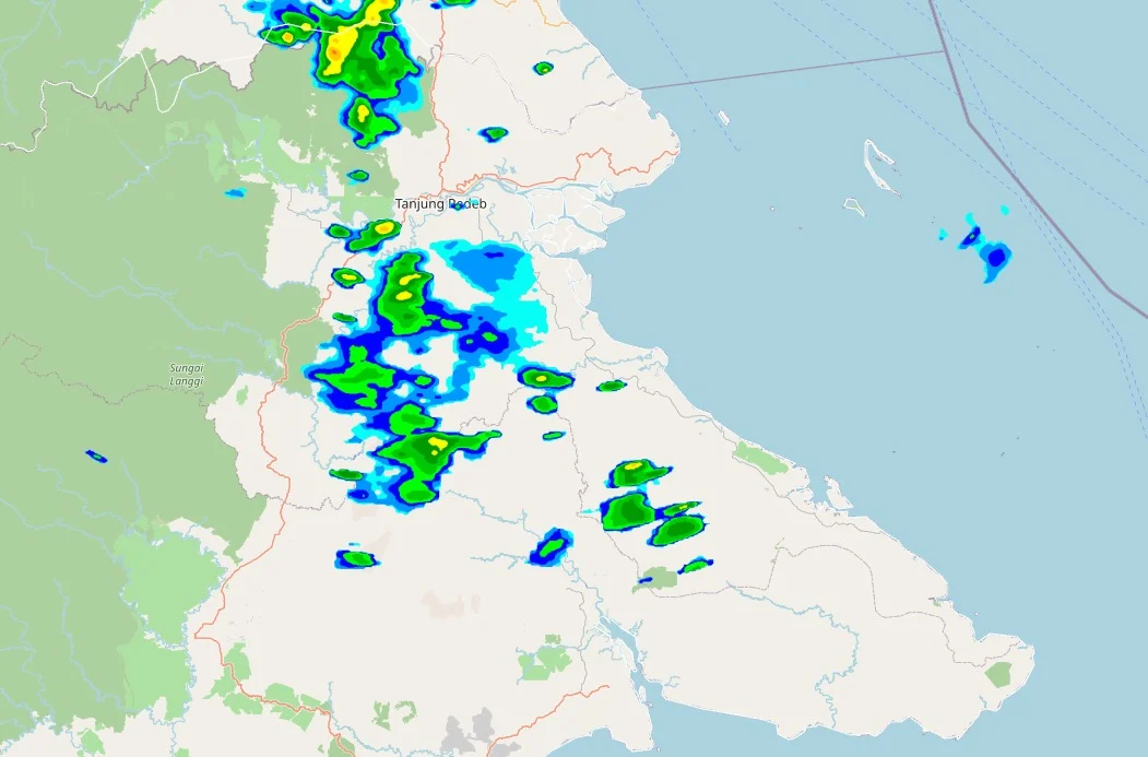 Data radar cuaca  terbaru di Kabupaten Berau. (BMKG Stamet Kalimarau)