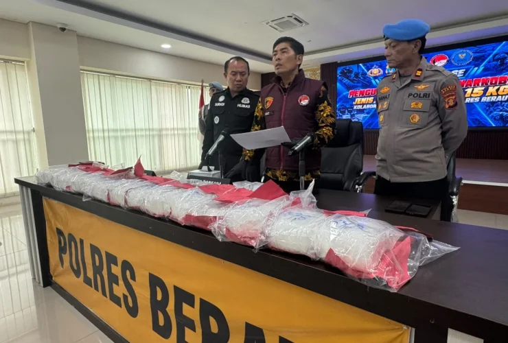 Tangkapan Besar! Polres Berau Gagalkan Penyelundupan 15 Kg Sabu Asal Malaysia, 3 Tersangka Terancam Hukuman Mati