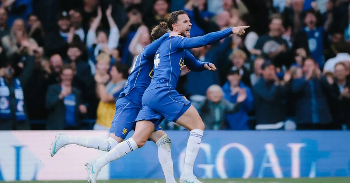 Selebrasi Pemain Chelsea Jordan Henderson (X/@ChelseaFC)