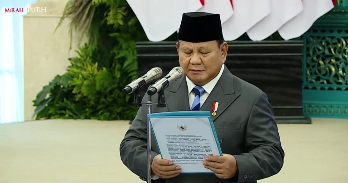 Presiden Prabowo saat melantik anggota Wantimpres (YouTube/Sekretariat Presiden)